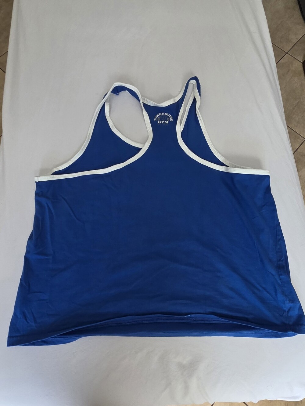 Men's POWER HOUSE GYM Blue Racerback Swim Top - Picture 2 of 2
